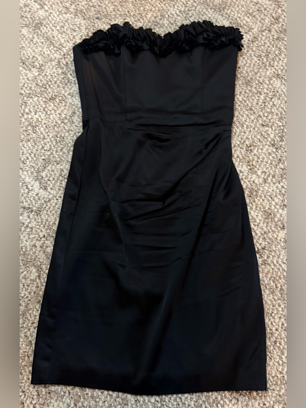 White House Black Market Black Strapless Ruffle-Trim Cocktail Dress